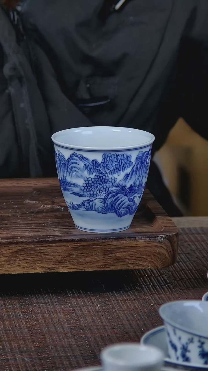 【闪购商品】折葵非器手工手绘山水握手杯