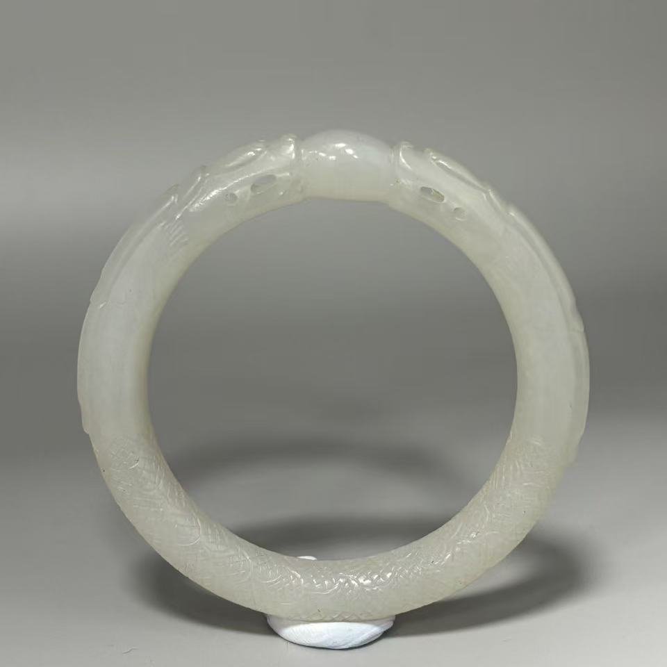 和田玉 /双龙戏珠手镯/94337