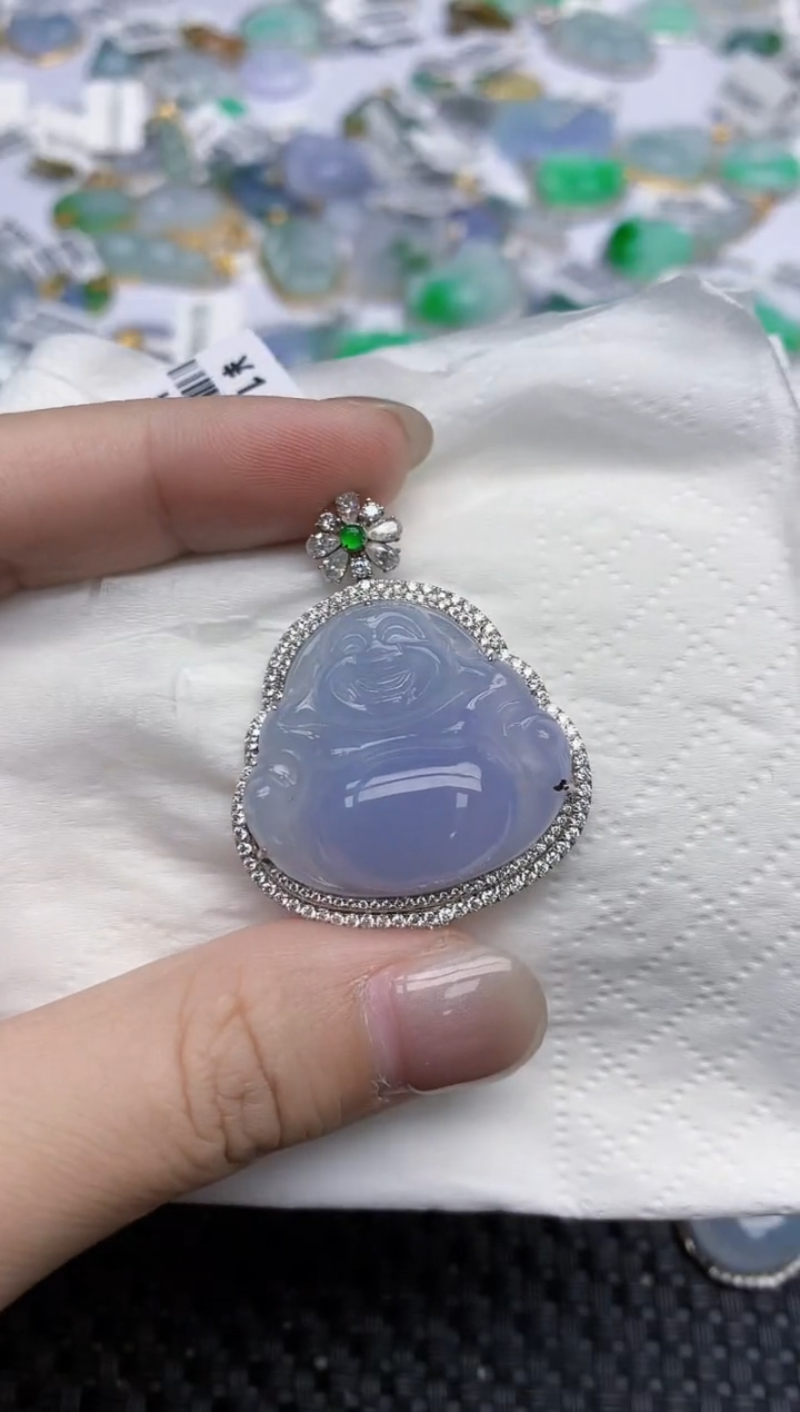 【闪购商品】翡翠颈饰18K金镶嵌天然翡翠A货