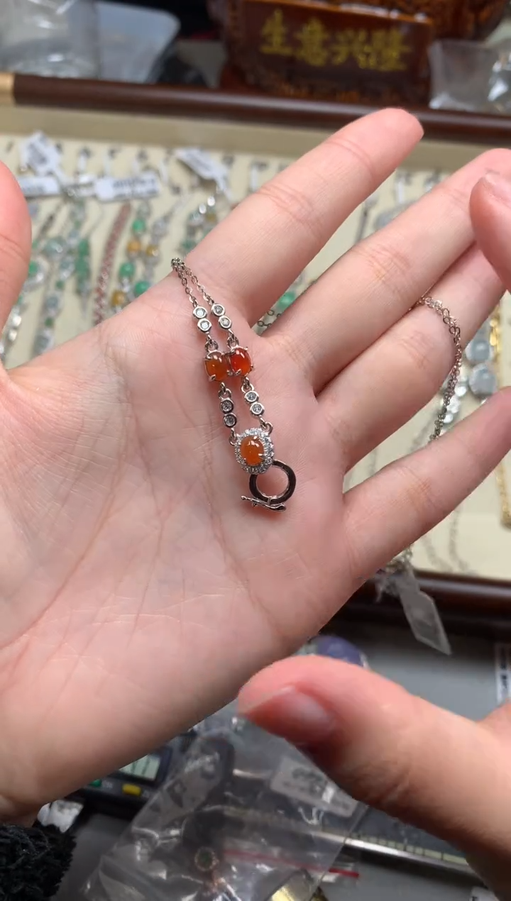 银S925镶嵌戒指翡翠项链5