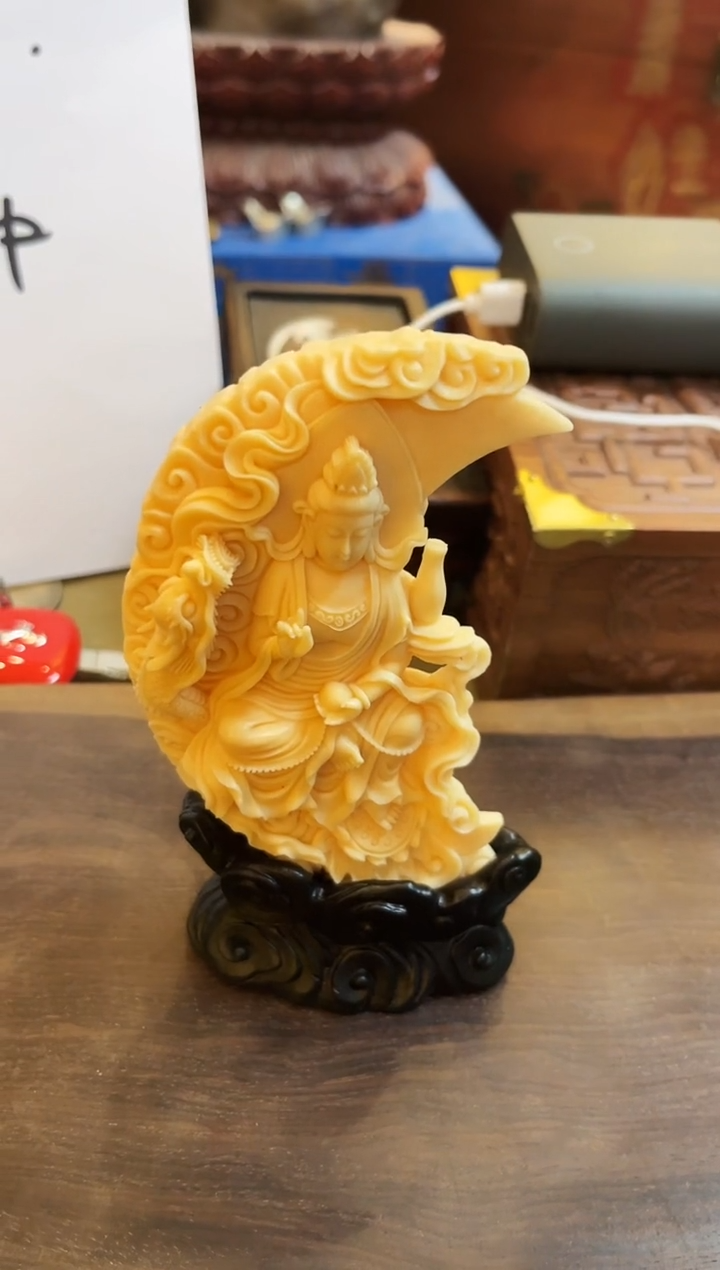 【闪购商品】菩提根/象牙果把件象牙果观音摆件F088