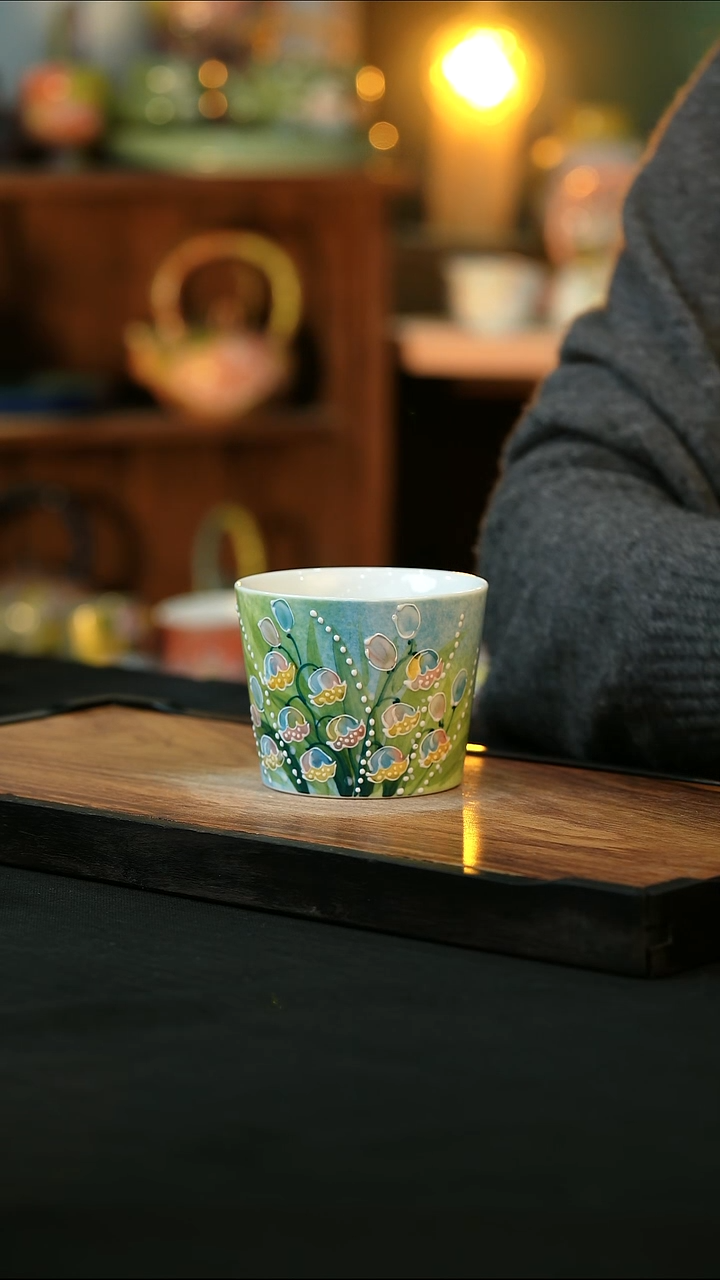 杯手绘心瓷陶瓷浮力