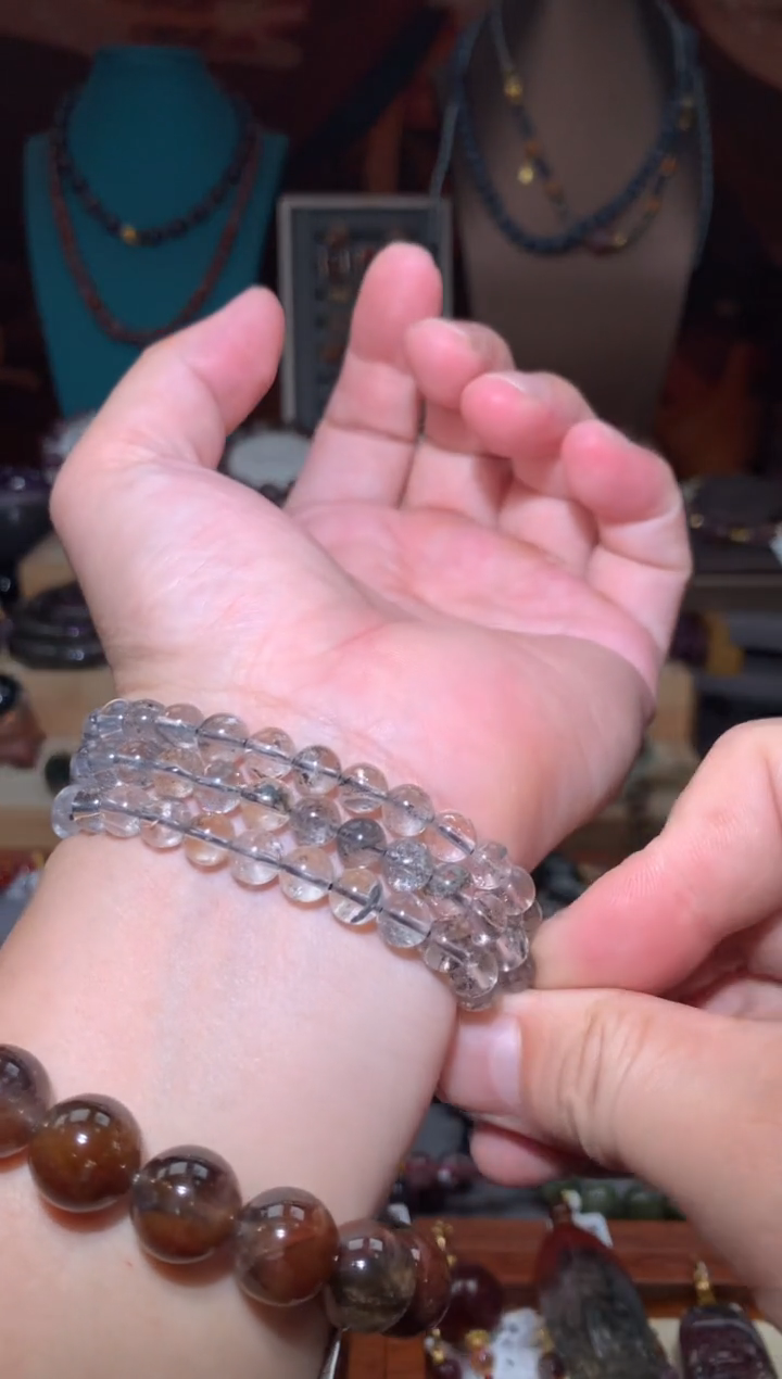 未镶嵌珠宝半成品水晶黑闪灵多圈