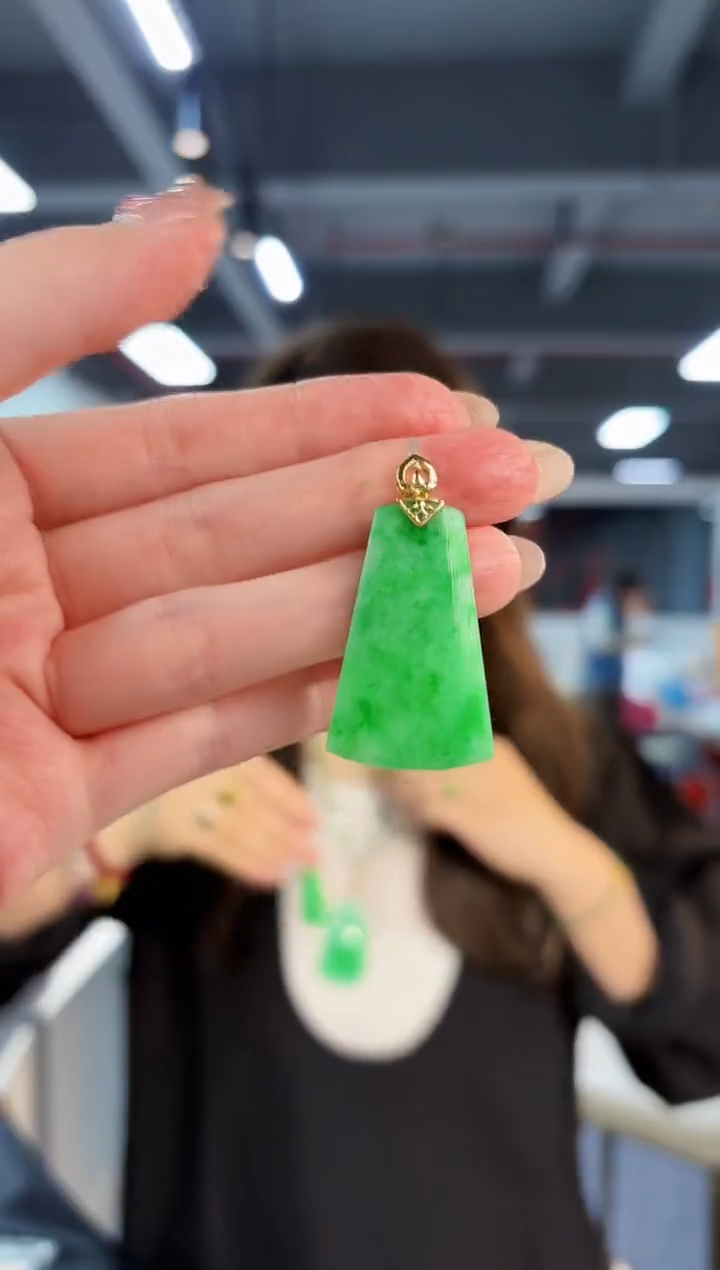 【闪购商品】翡翠颈饰18K金镶嵌缅料A货/支持复检/一件