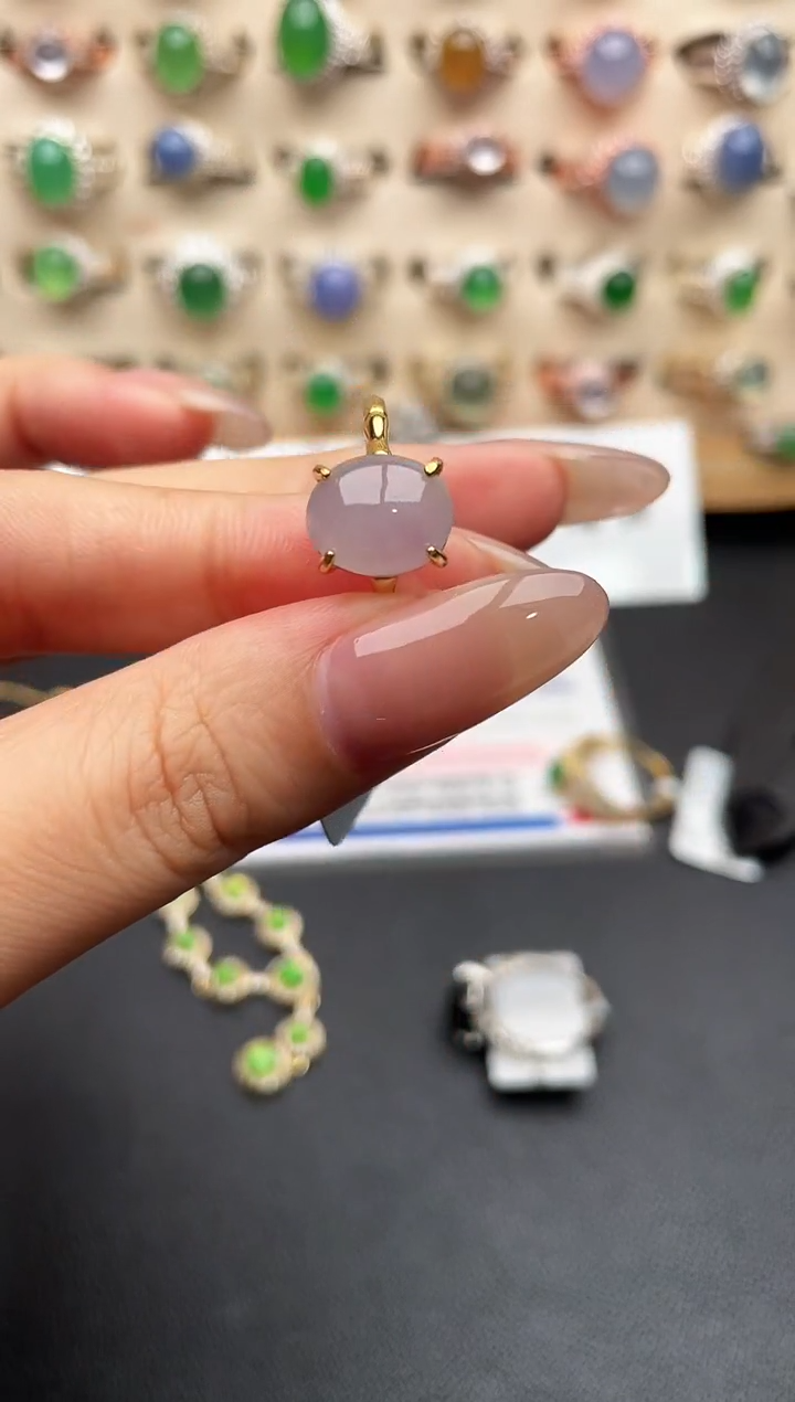 银S925镶嵌戒指翡翠一物一证一礼盒