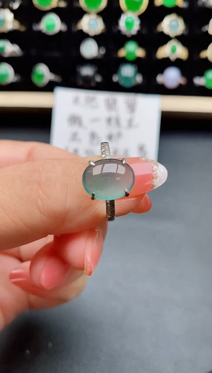 【闪购商品】翡翠戒指银S925镶嵌080580