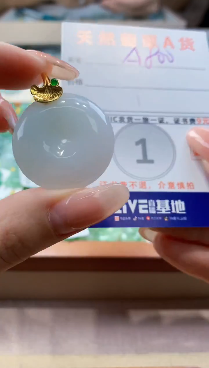 颈饰未镶嵌翡翠天然翡翠挂件  