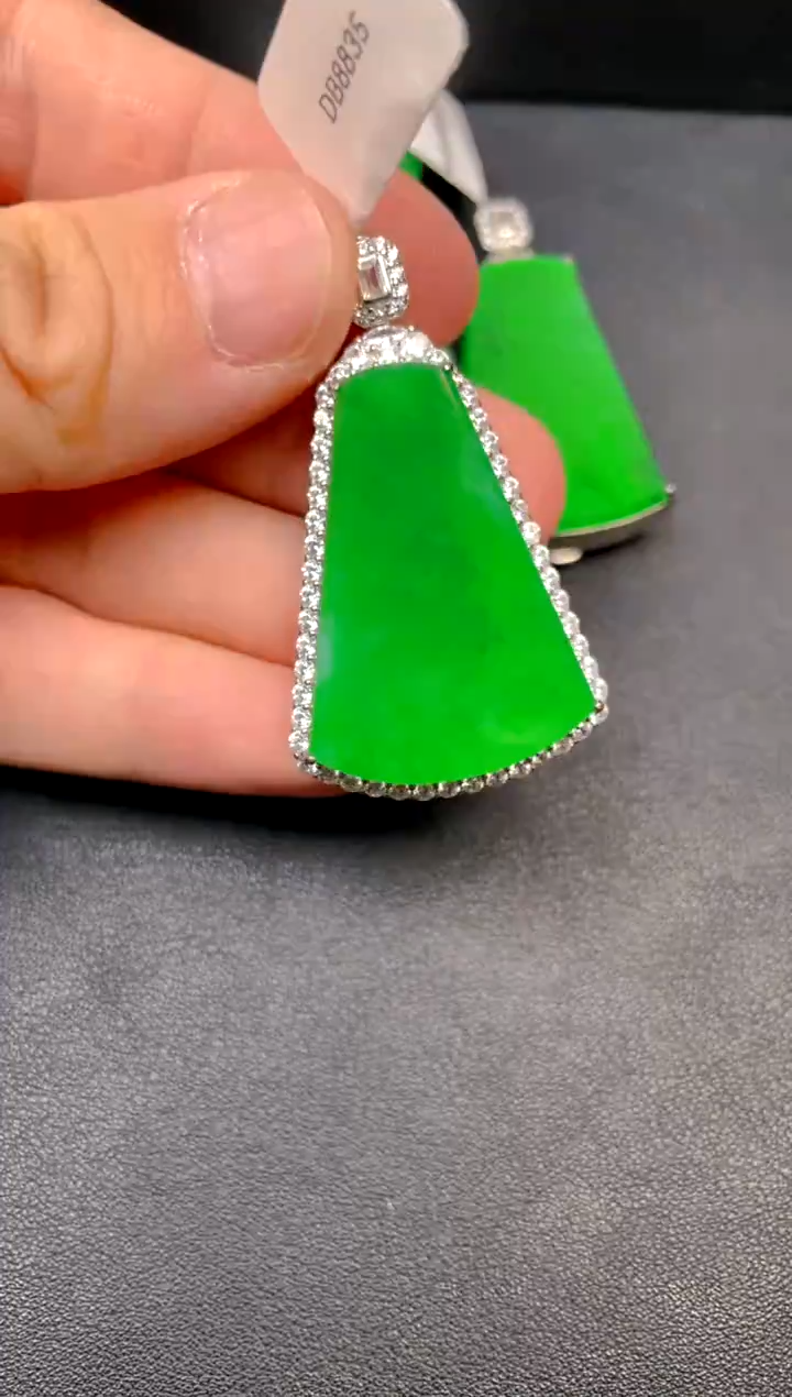 银S925镶嵌挂件翡翠吊坠