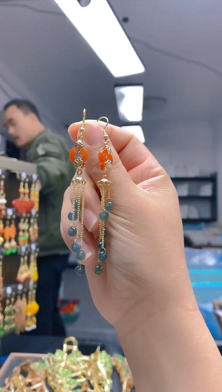 【闪购商品】翡翠耳饰合金390翡翠耳钩