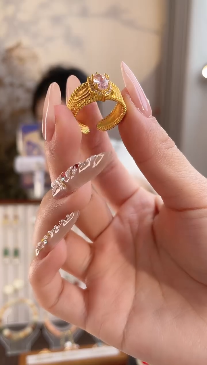 铜合金无粉色开口戒