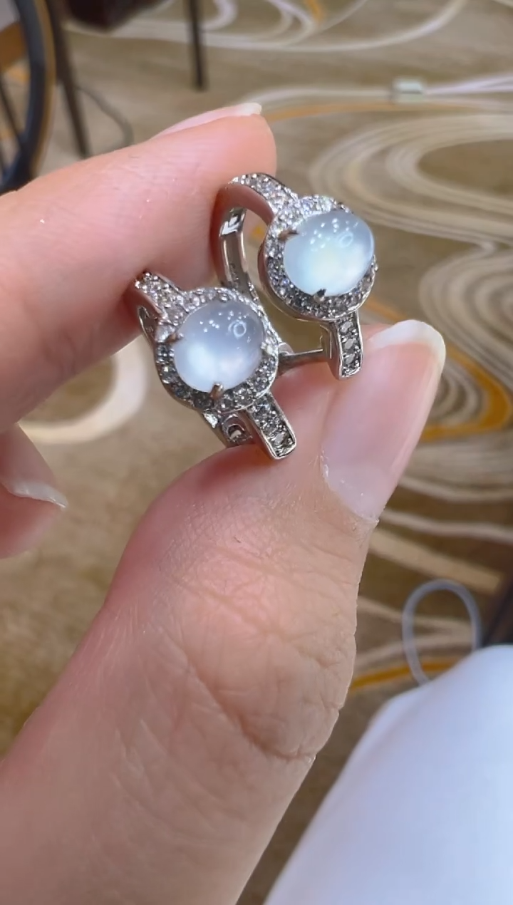 银S925镶嵌翡翠耳饰多样性团购发一件