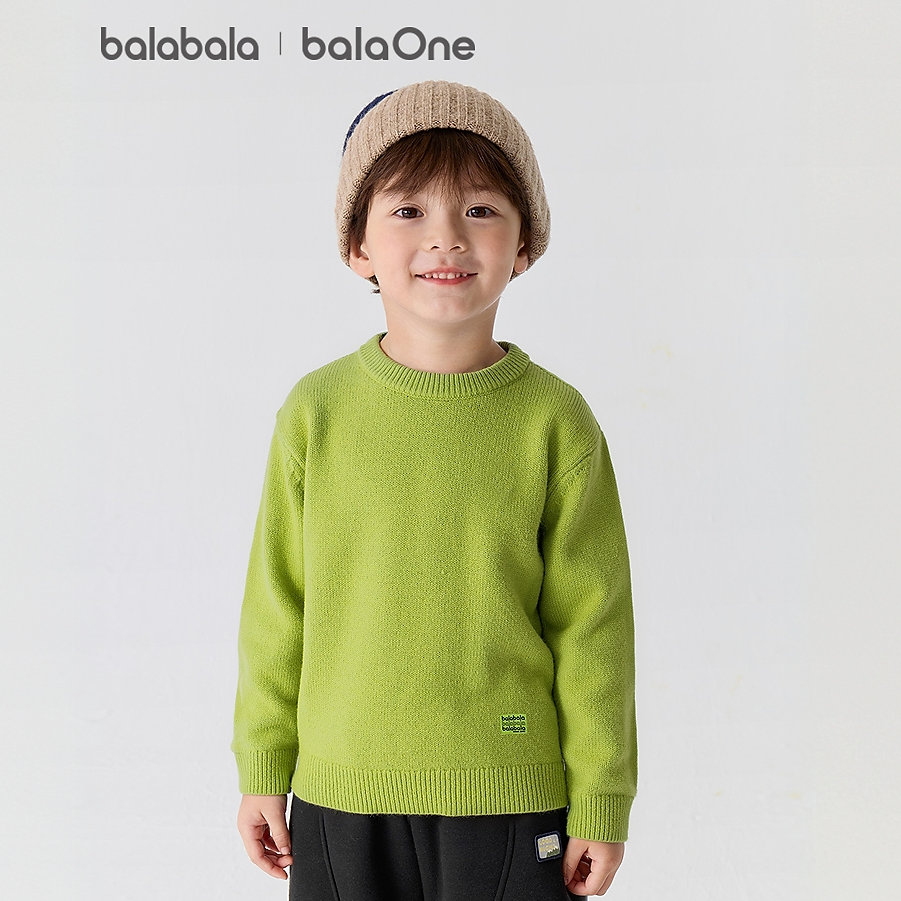 【balaOne】巴拉巴拉童装儿童毛衫女童2025冬毛衣打底衫男针织衫