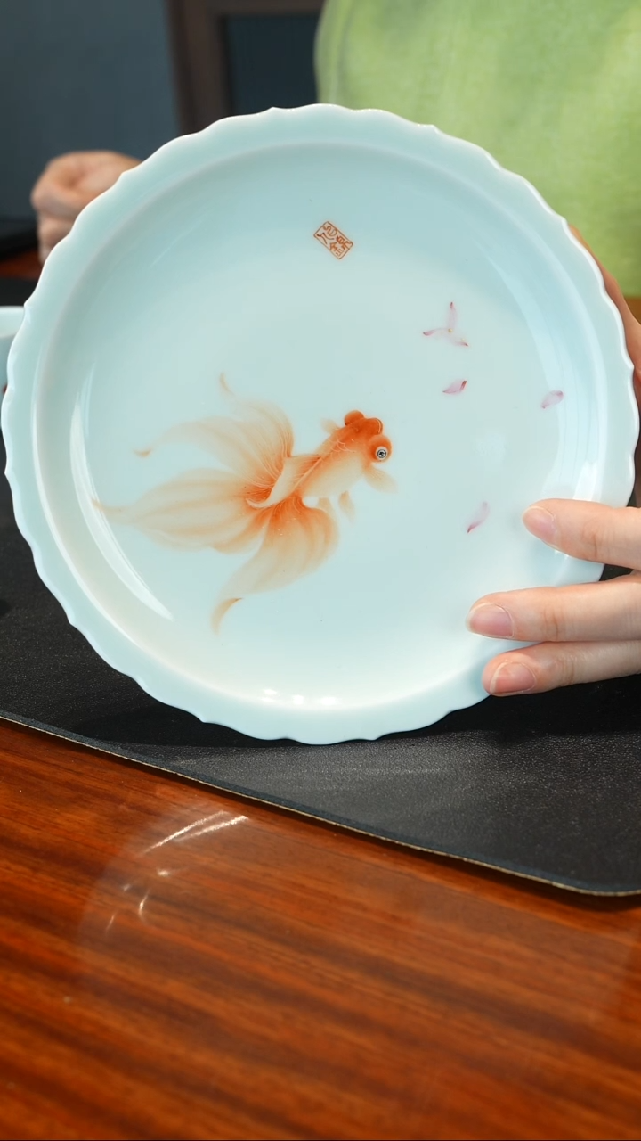 珏窑锦鲤壶承盘子单品