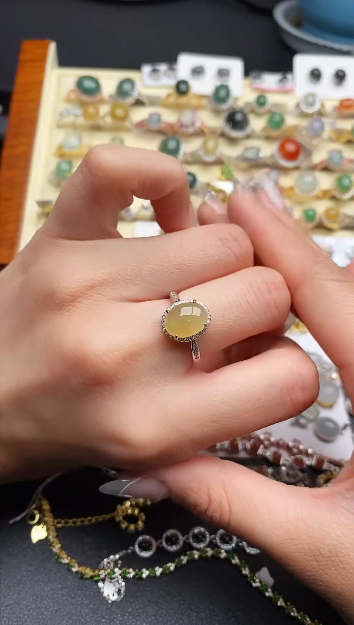 【闪购商品】翡翠戒指银S925镶嵌333333333+2