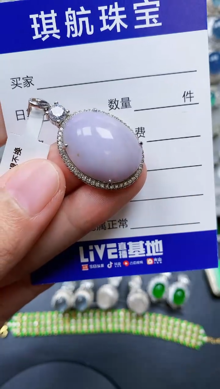 【闪购商品】翡翠颈饰银S925镶嵌0597