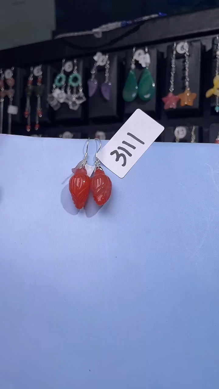 未镶嵌南红玛瑙耳饰喜欢拍