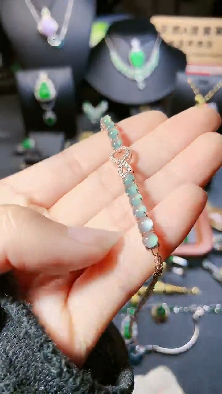 【闪购商品】翡翠手链银S925镶嵌手链