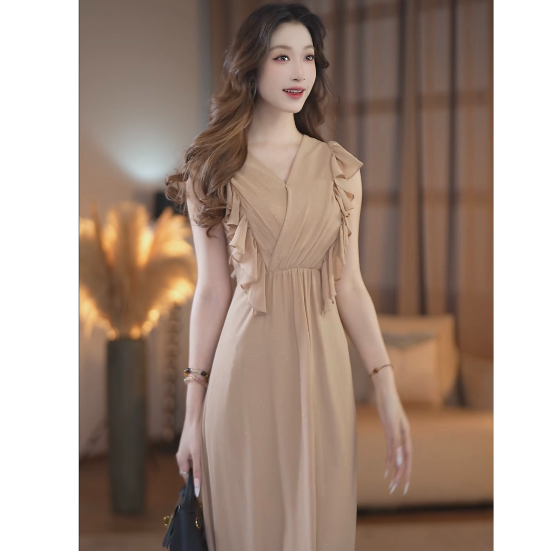 【潇潇】晴风春季新款高级法式气质显瘦鱼尾连衣裙-YL11390