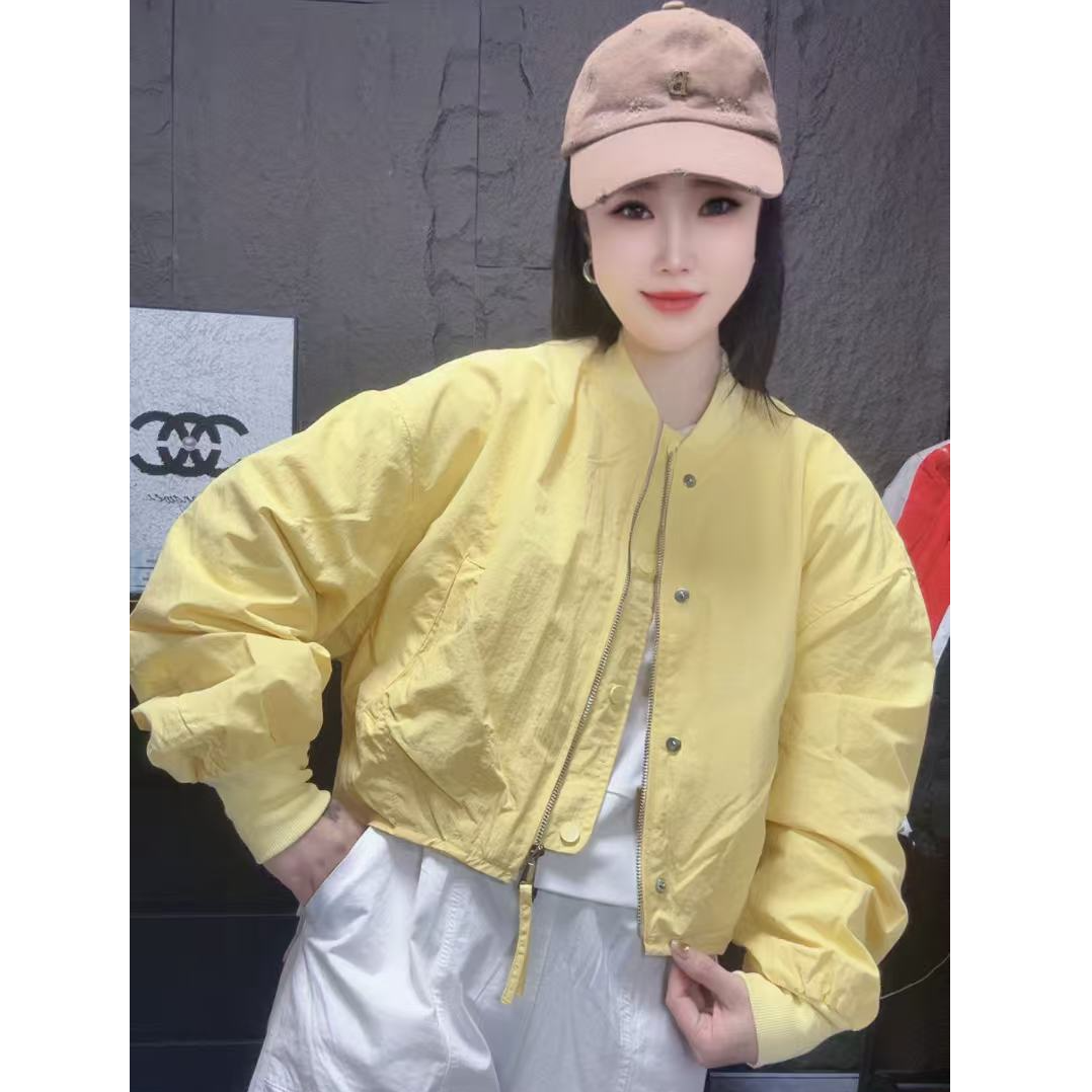 字母净版三角标短款拉链短外套