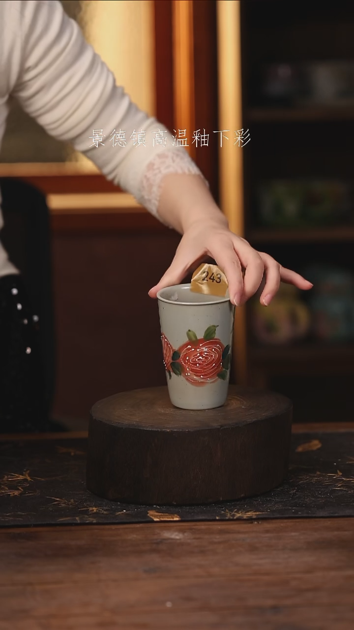 陶瓷景德镇高温釉下手绘陶瓷@L243@
