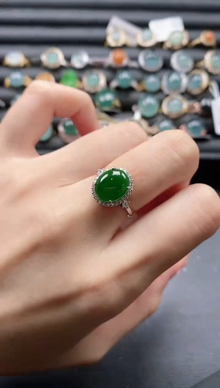 【闪购商品】翡翠戒指银S925镶嵌11111
