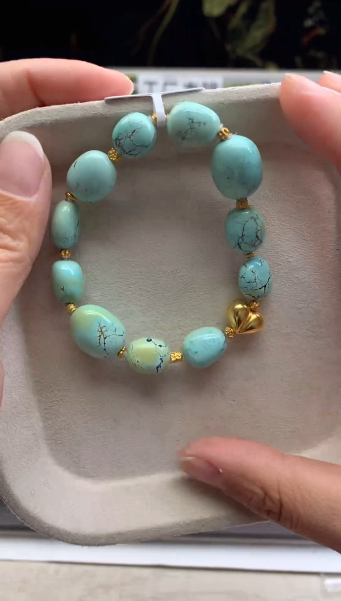 银S925镶嵌绿松石手串橙.Q69