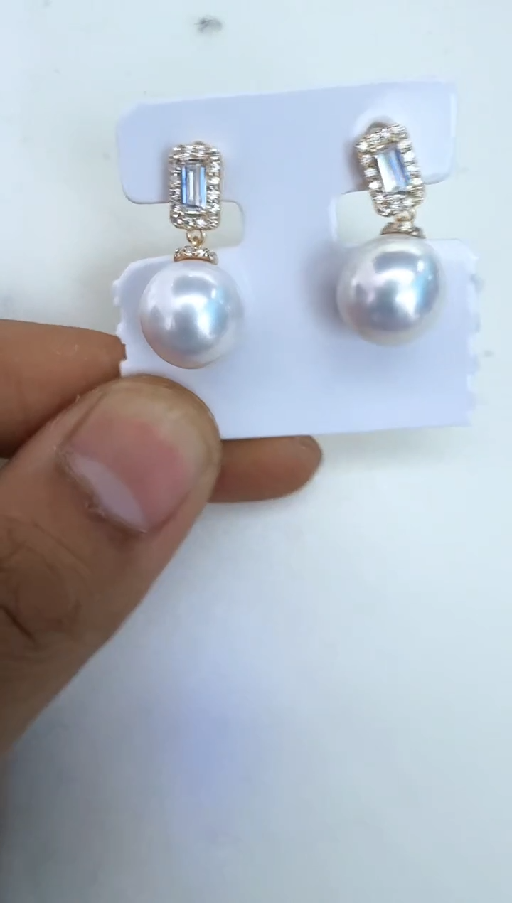 【闪购商品】淡水珍珠耳饰银S925镶嵌耳钉