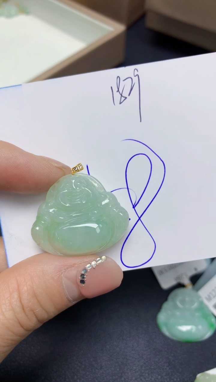 【闪购商品】翡翠挂件18K金镶嵌 天然翡翠A货