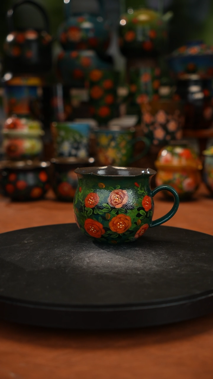 紫砂油画手绘釉下彩