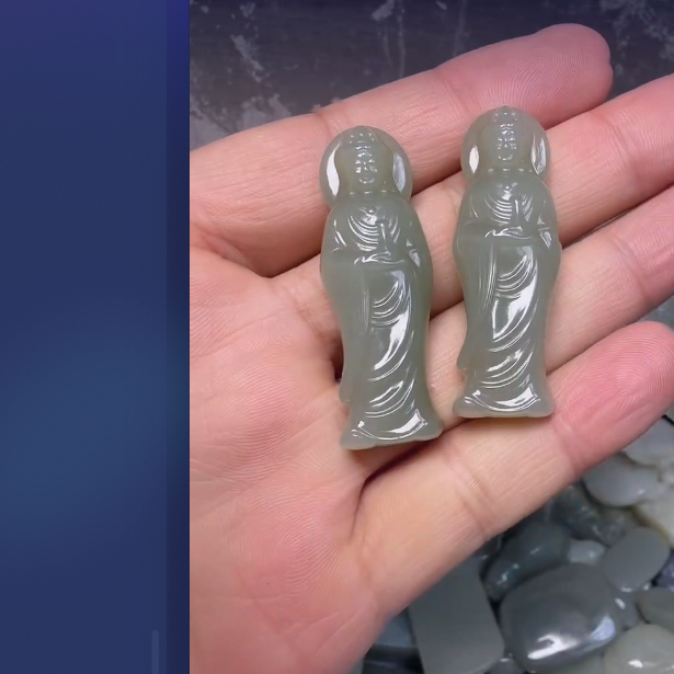 和田玉站观音吊坠（多样性发一件）（拍一发一）