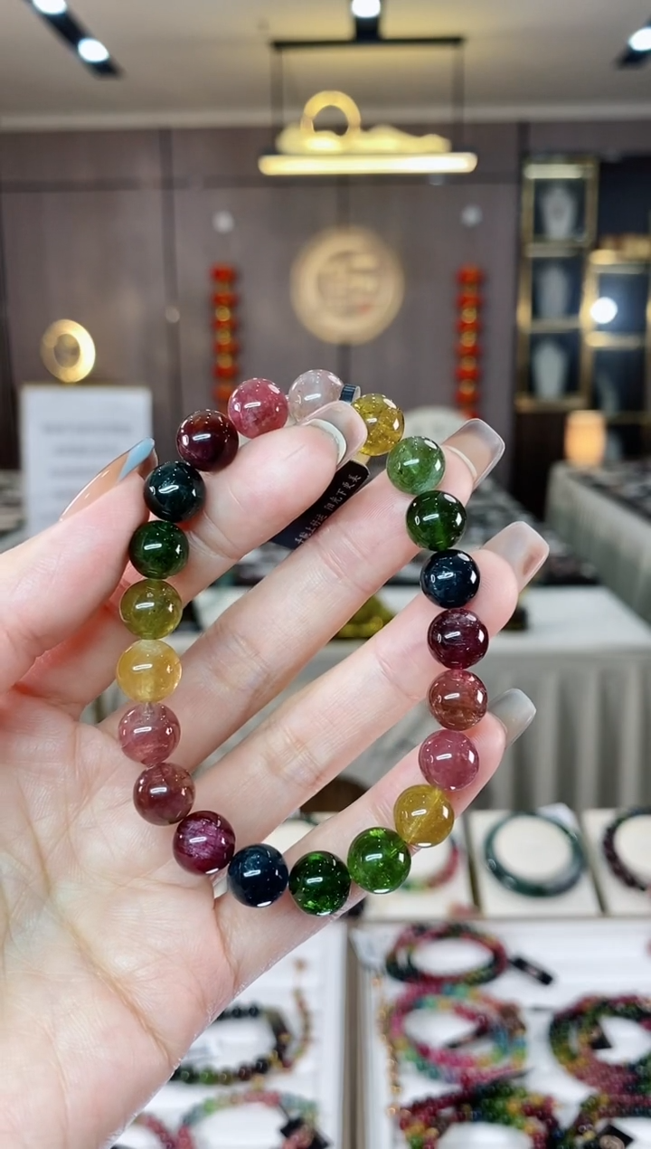 【闪购商品】碧玺单圈手串9mm+未镶嵌一物一证dan