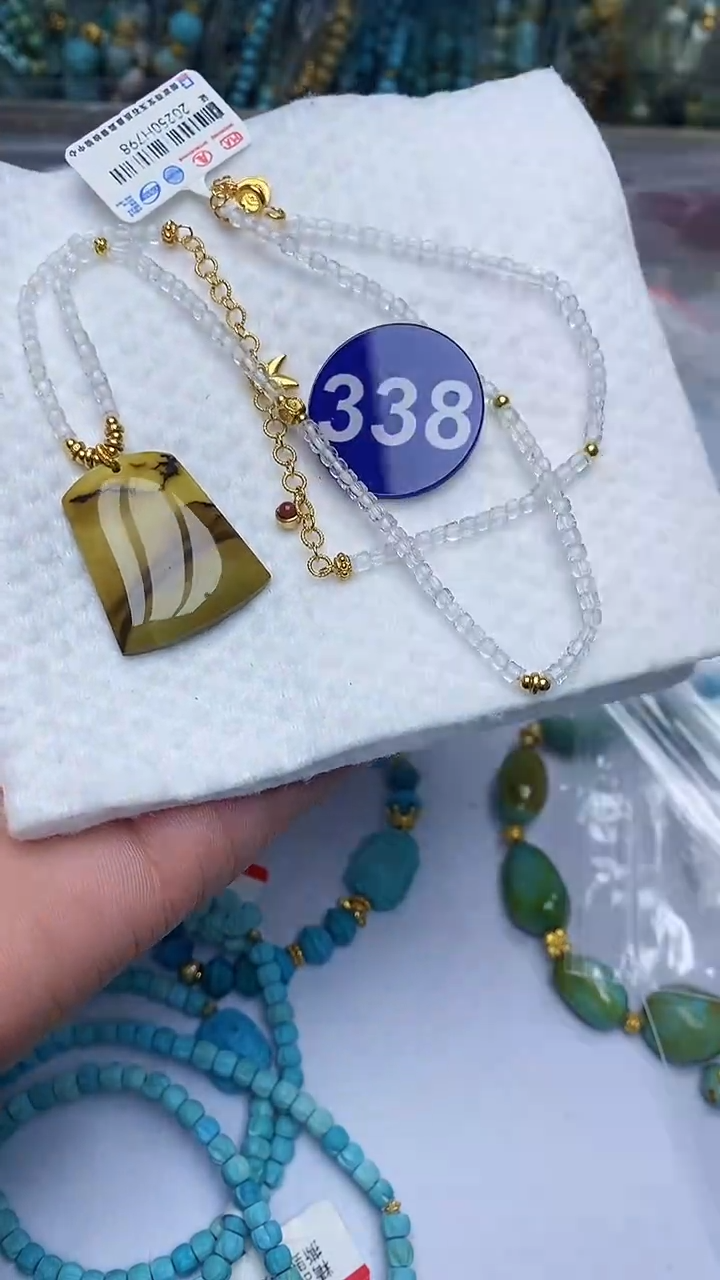 【闪购商品】绿松石项链银S925镶嵌338