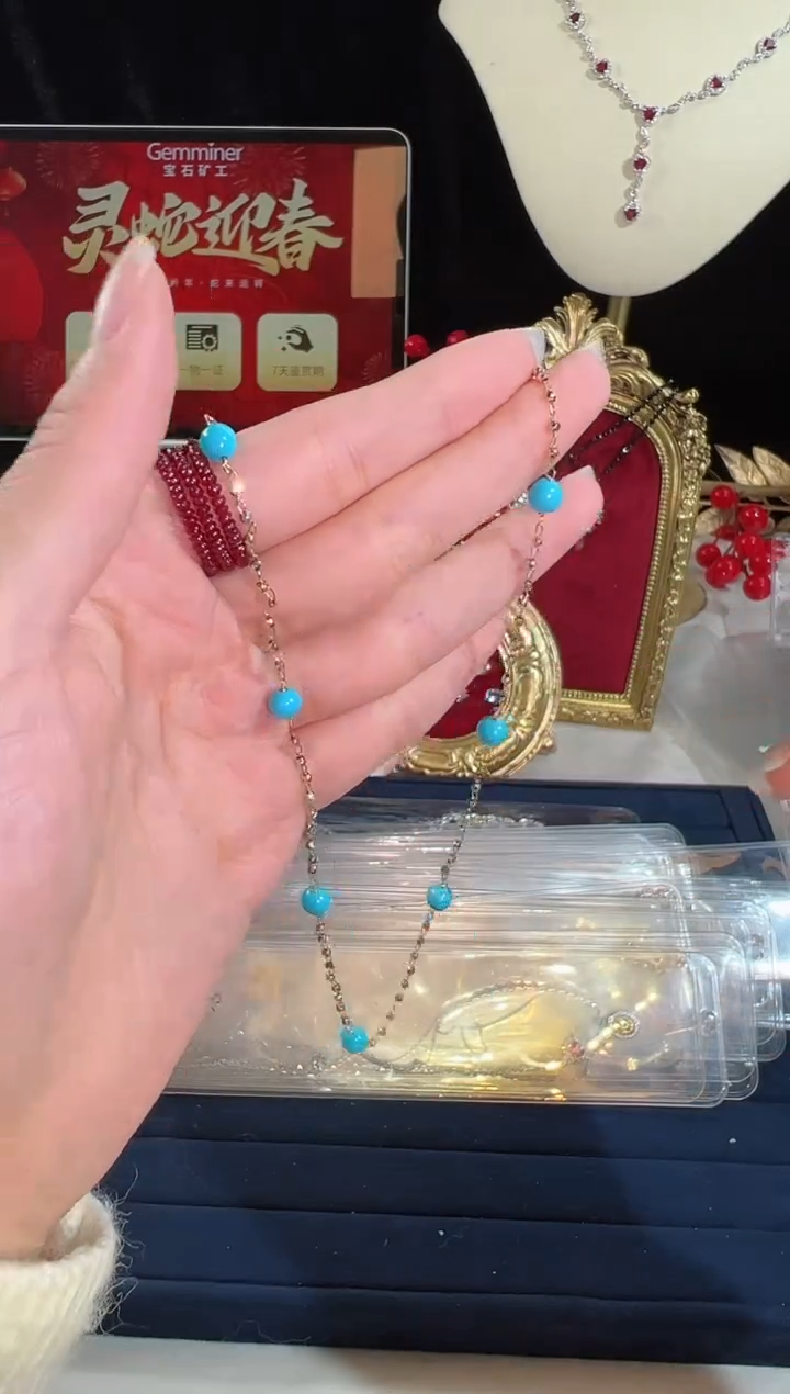 【闪购商品】绿松石颈饰18K金镶嵌BN17254#-#72