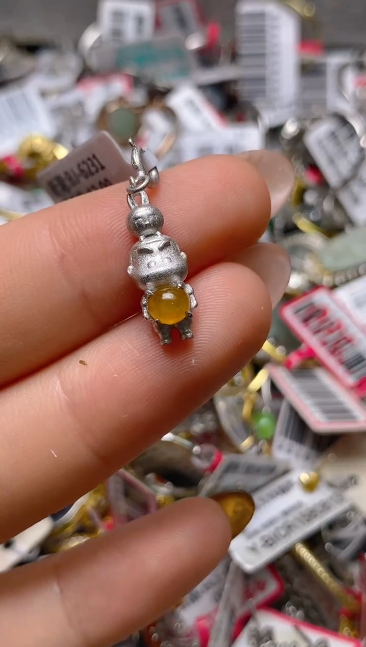 银S925镶嵌戒指翡翠百内无证书