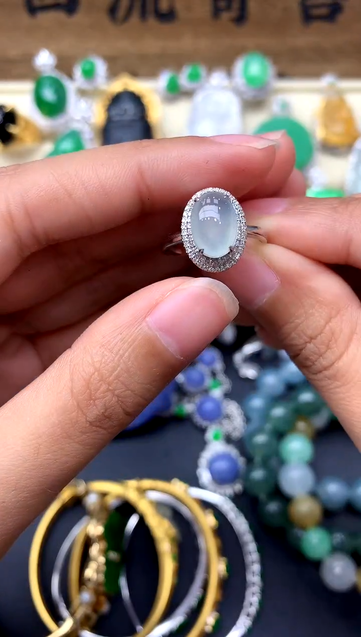 【闪购商品】翡翠戒指18K金镶嵌196-中国好珍宝