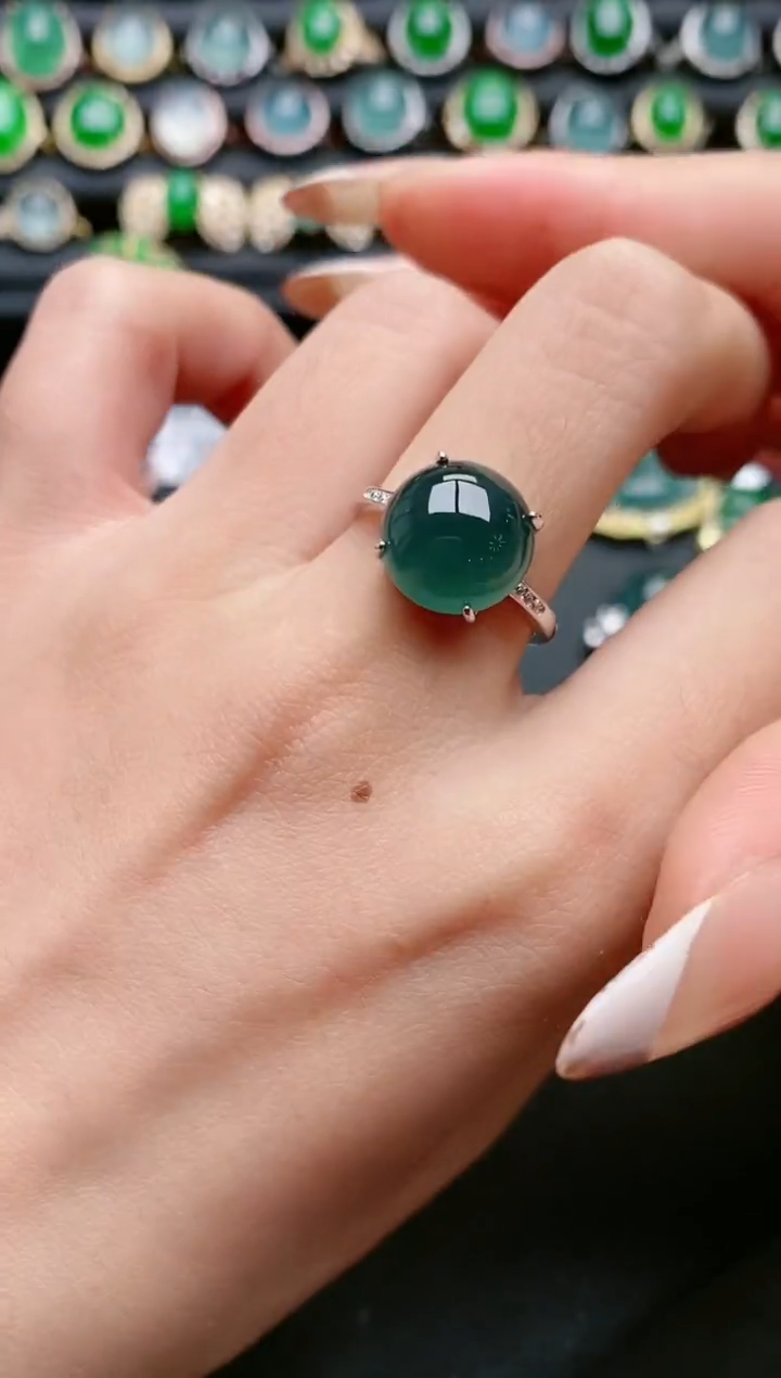 【闪购商品】翡翠戒指银S925镶嵌1111111111