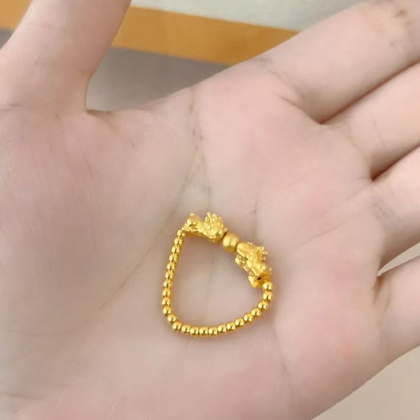 【宝悦】足金999双龙戏珠貔貅（卡2光珠*24+卡4金珠+貔貅*2