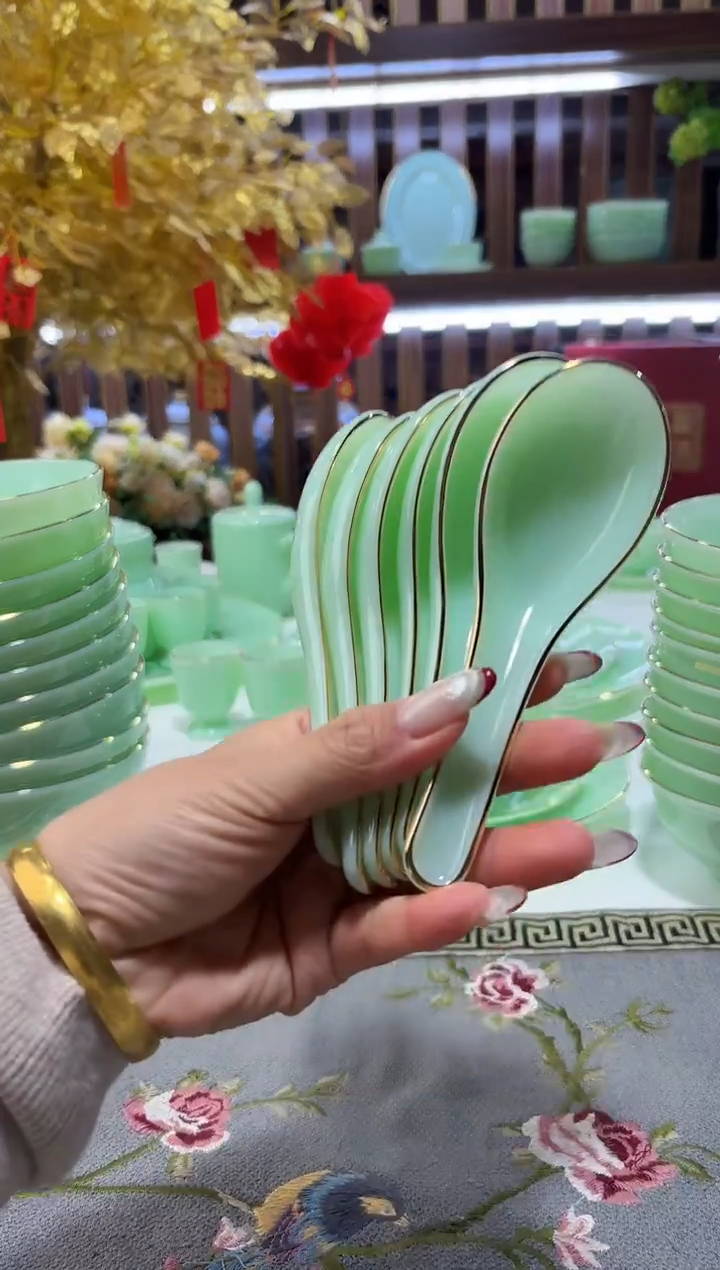 玉瓷小勺子6只餐具