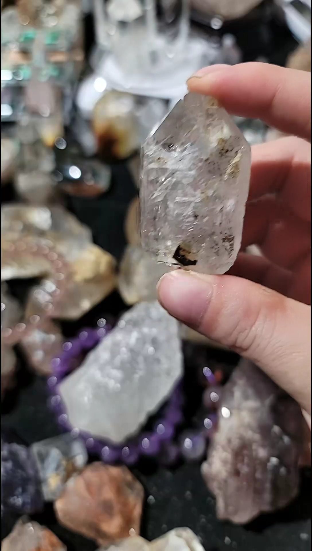 原石未镶嵌水晶冰透体闪灵钻