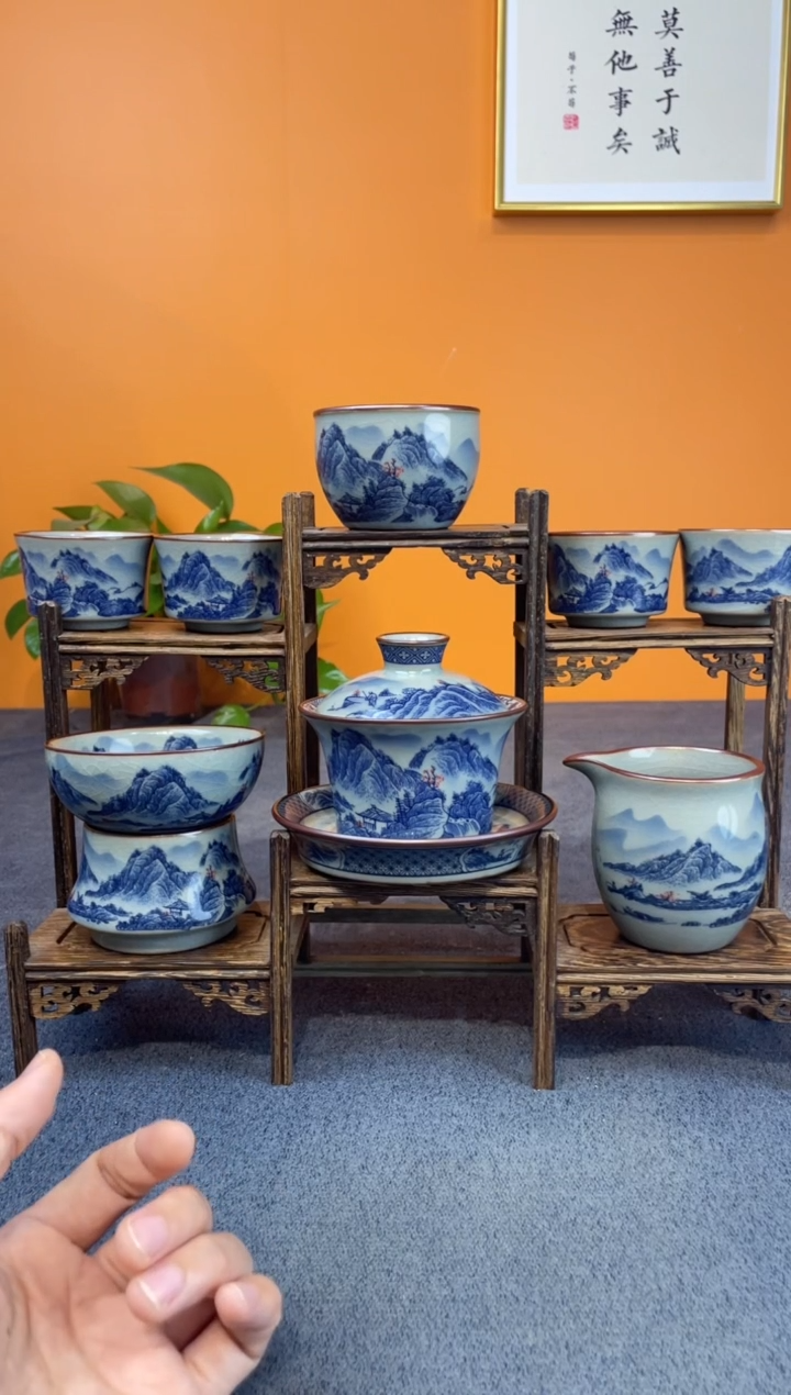 陶瓷 景德镇陶瓷釉下青花八件套