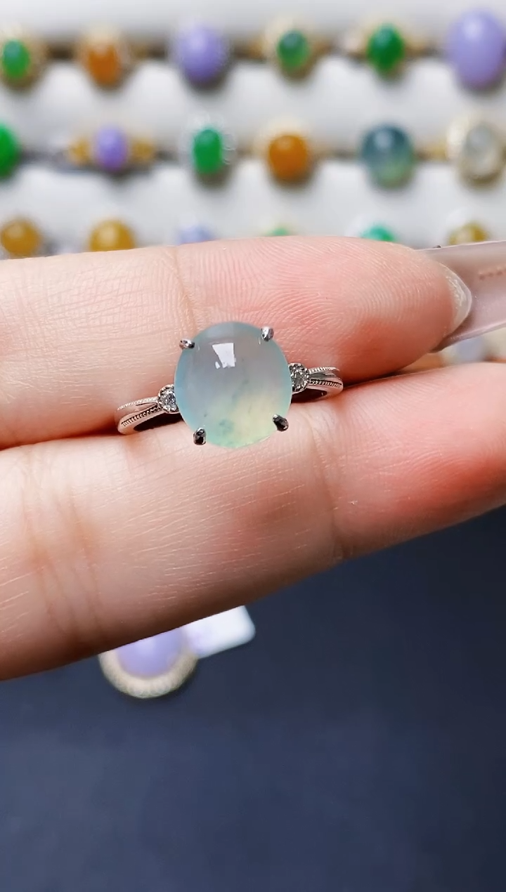 银S925镶嵌戒指翡翠1569