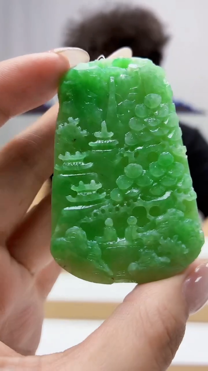 未镶嵌定制翡翠4688MM-毛货挂件87