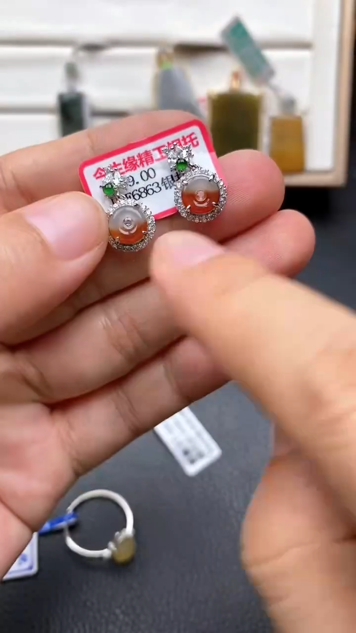 银S925镶嵌戒指翡翠1