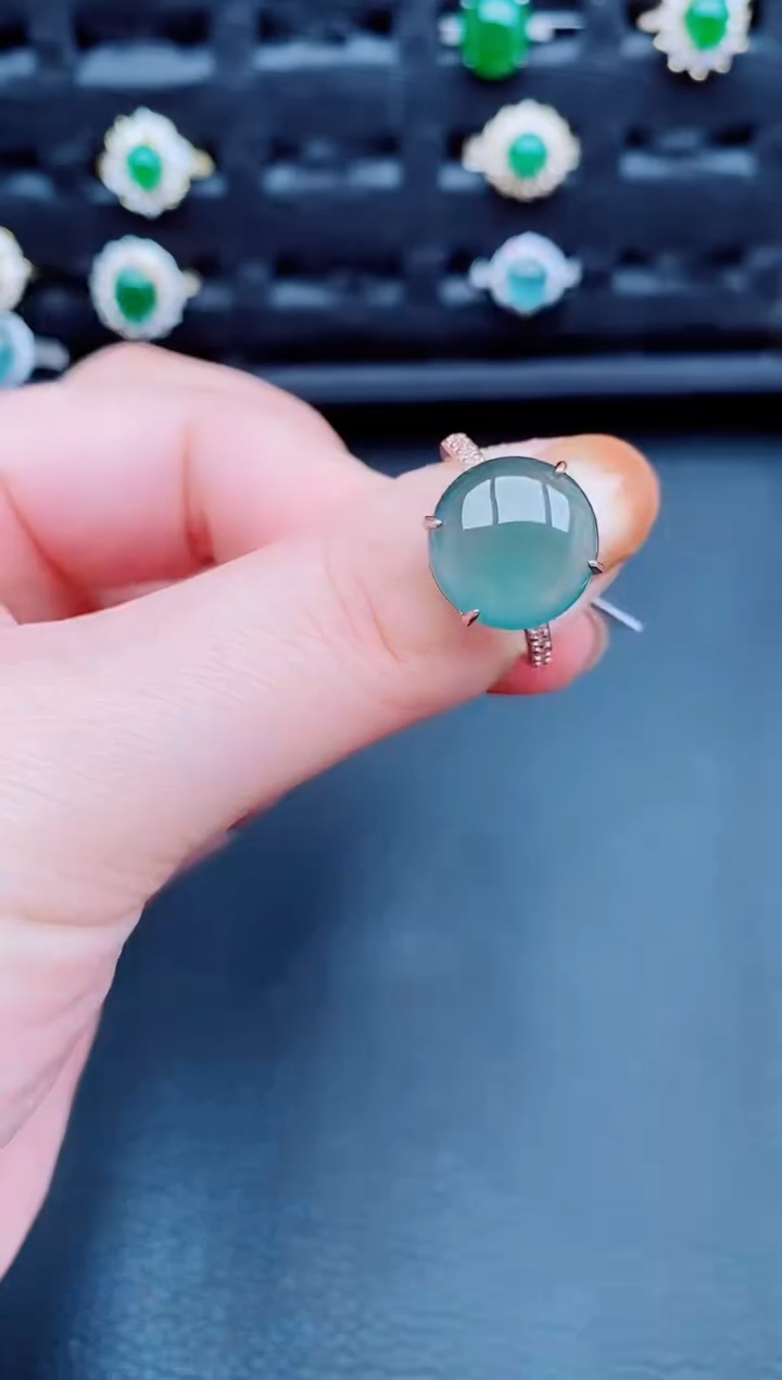 【闪购商品】翡翠戒指银S925镶嵌天然a货翡翠179