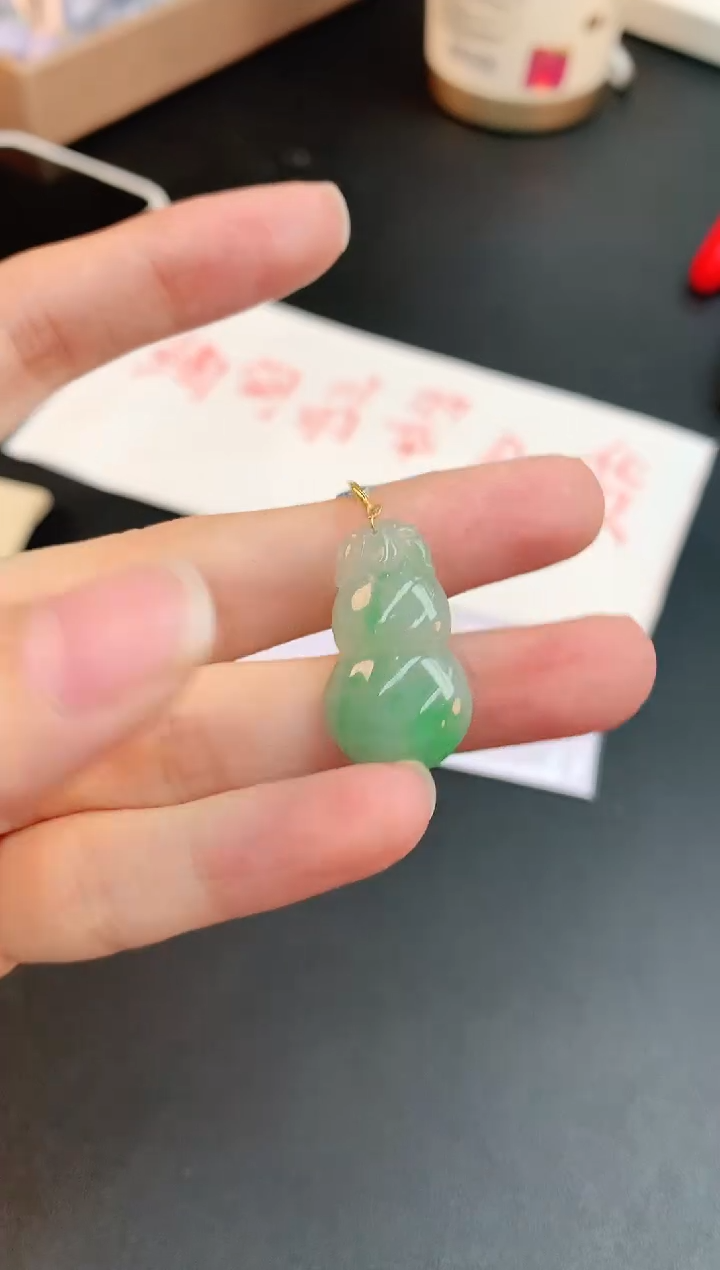 【闪购商品】翡翠颈饰18K金镶嵌赠礼盒证书 小君