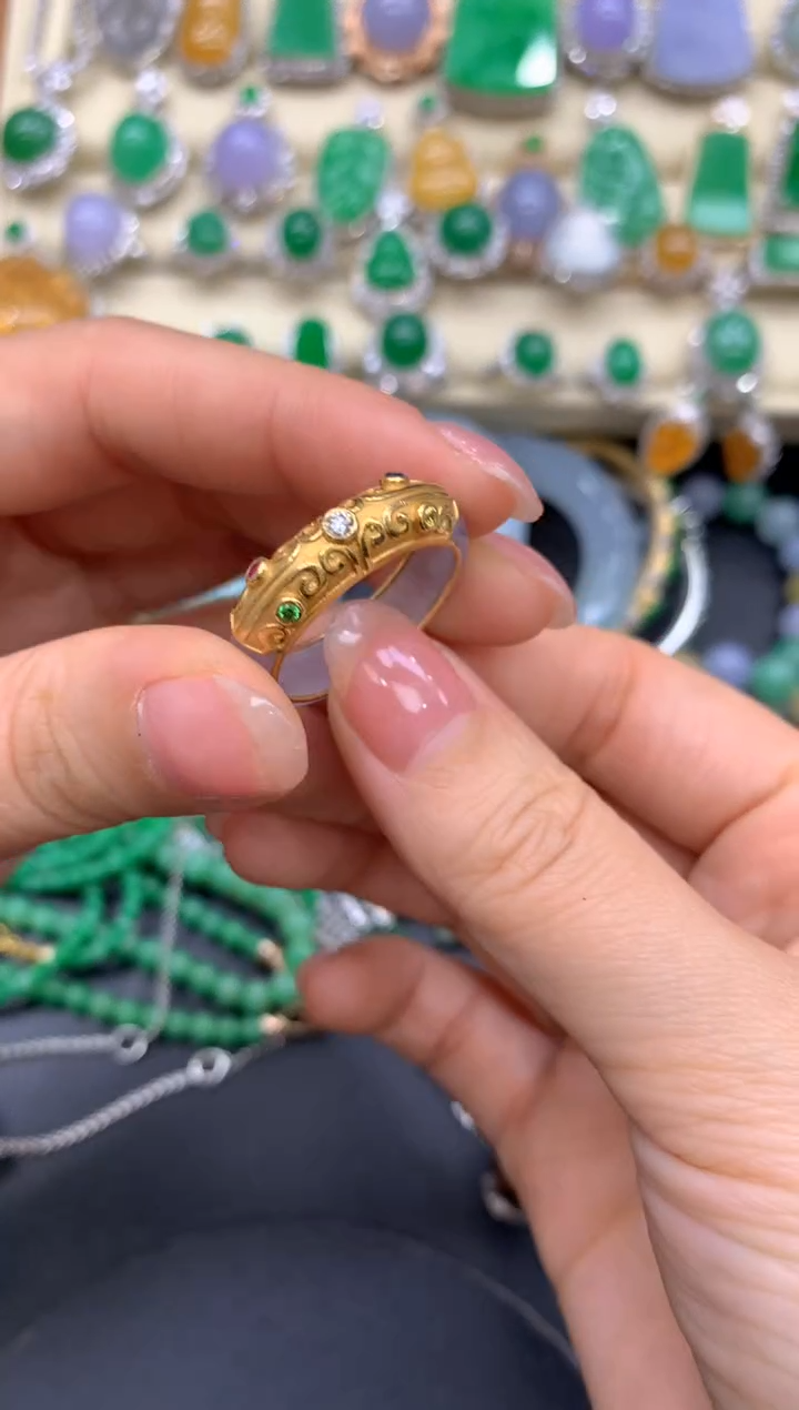 【闪购商品】翡翠戒指18K金镶嵌495-中国好珍宝