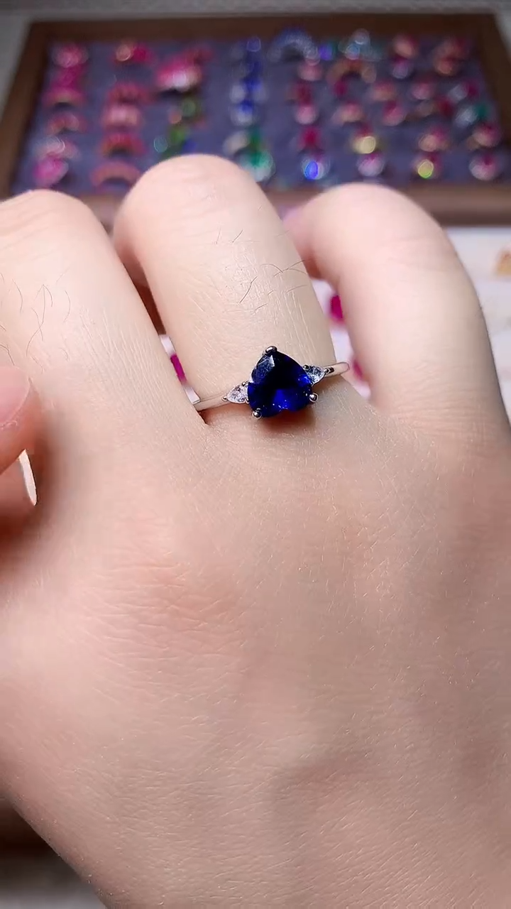 【闪购商品】蓝宝石戒指银S925镶嵌000
