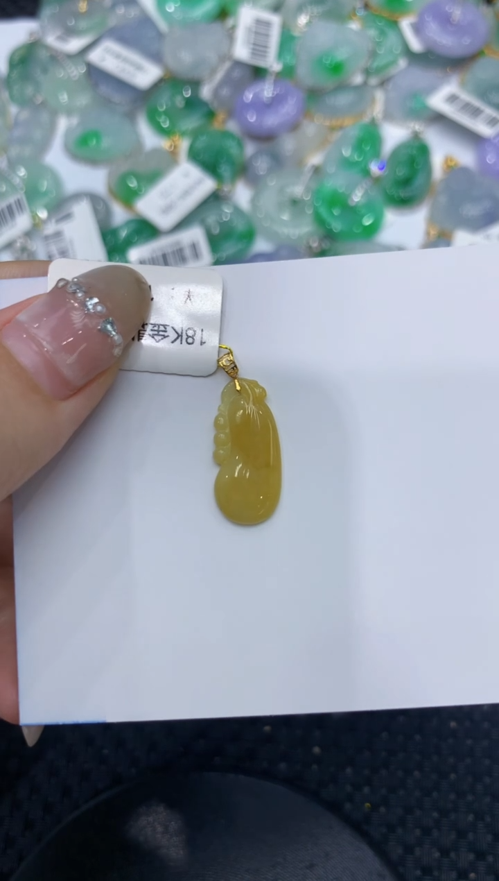 【闪购商品】翡翠颈饰18K金镶嵌222222222