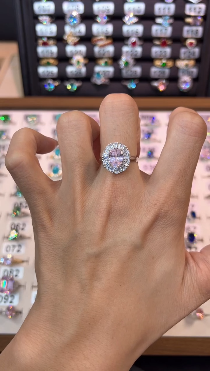 绿柱石（摩根石）戒指银S925镶嵌0000