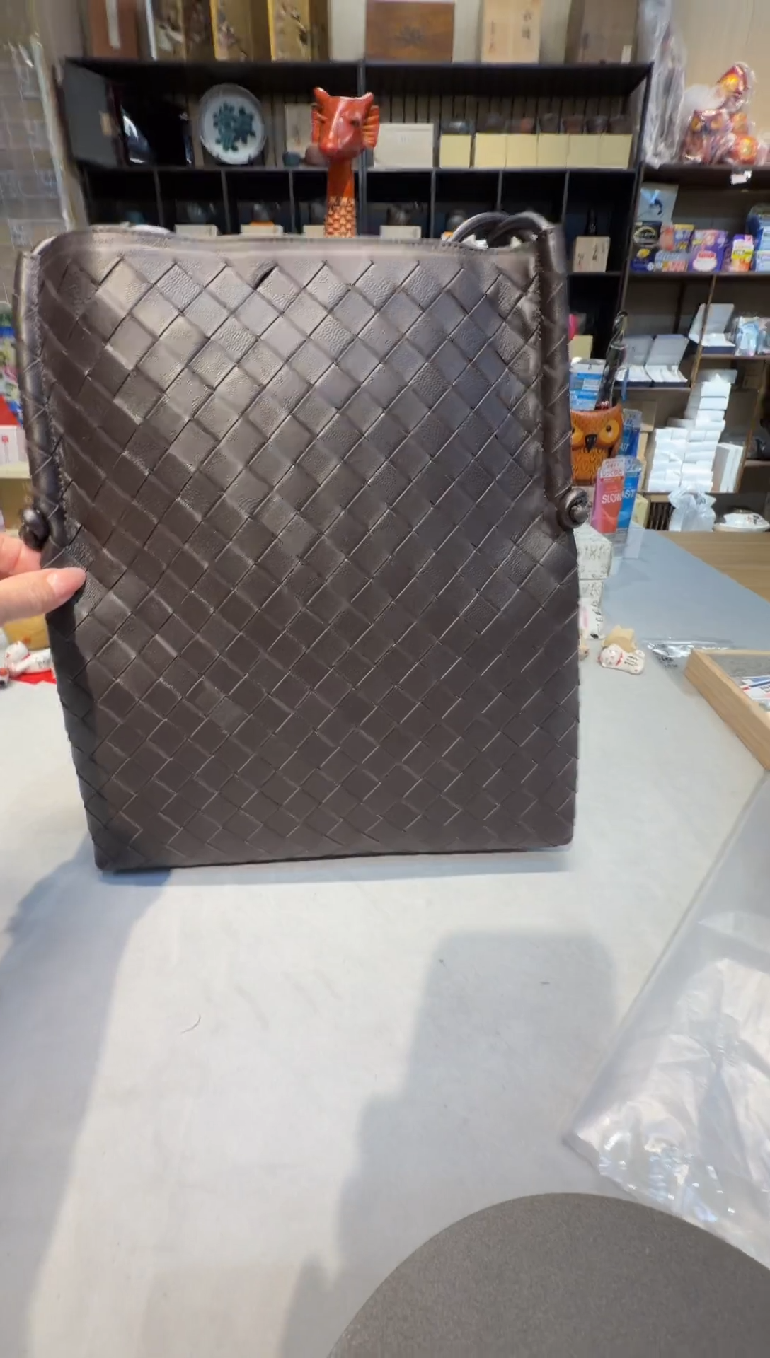 牛皮（革）F4592     托特包深棕色